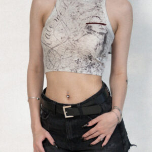 MESS PRINTED SLEEVELESS TOP